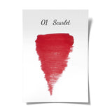 Bright scarlet pigment in a 15ml container from The Pigment, showcasing vibrant red color for artistic use.