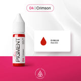 Bright red Crimson pigment in a 15ml container from The Pigment, suitable for artistic or craft projects.