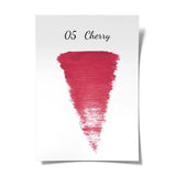 The Pigment 05 Cherry Pigment 15ml bottle showcasing vibrant red pigment liquid in a clear glass container.
