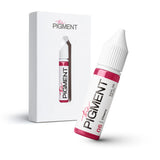 The Pigment 05 Cherry Pigment 15ml bottle showing vibrant red liquid in a clear glass container with a black screw cap.