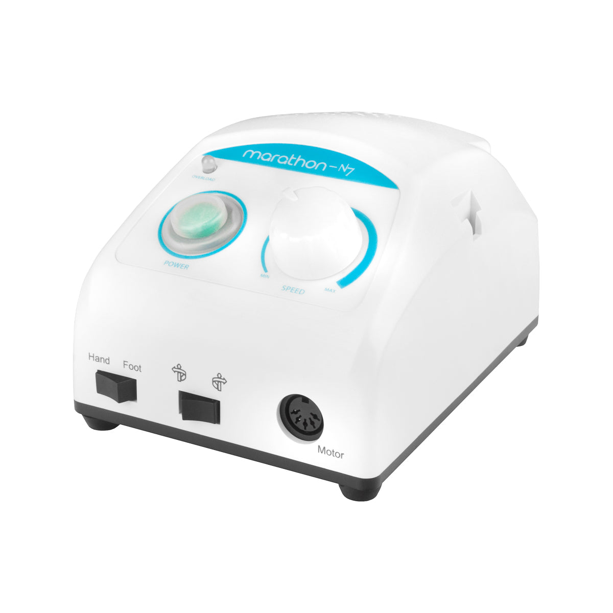 Saeyang Nail Drill Marathon N7 with M40ES, ES6, and FS60 attachments, professional electric manicure and pedicure tool.