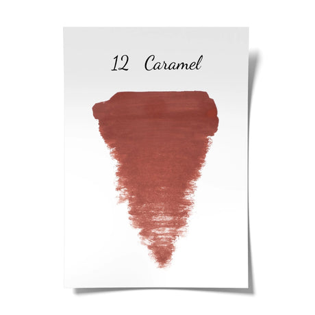 The Pigment 12 Caramel pigment in a 15ml container with a rich caramel color and label displaying product details.