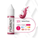 The Pigment 13 Velvet Rose pigment in a 15ml jar, showcasing deep rose-colored powder with a smooth, velvety texture.