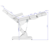 Kate electric podiatry chair by ACTIVESHOP in white with four actuators, designed for beauty salon foot treatments.