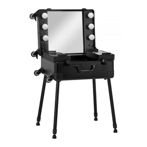 Portable black stand case for T-27 model by Activeshop, shown in a close-up image with secure straps and durable material.