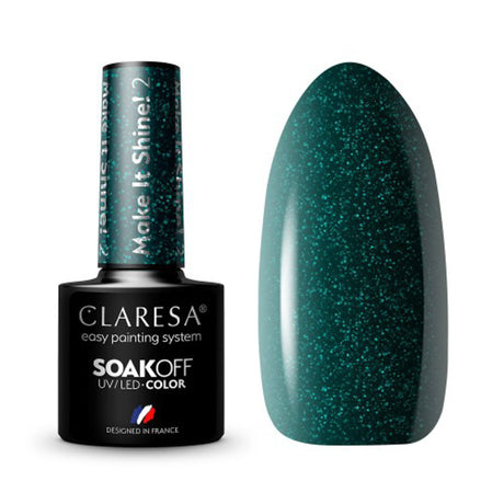 CLARESA Hybrid Nail Polish Make It Shine! 2.5g bottle with glossy finish and vibrant color for stylish manicures