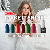 CLARESA Hybrid Nail Polish Make It Shine! 2.5g bottle with shiny, smooth finish on a white background.