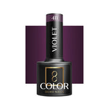 OCHO NAILS Hybrid nail polish violet 411 in a 5g bottle, with a glossy finish and vibrant purple color.