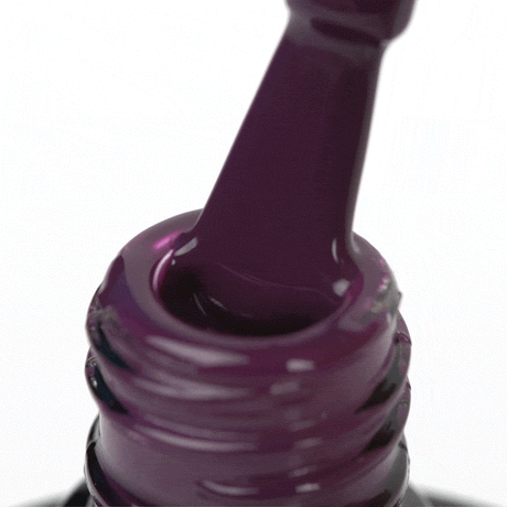 OCHO NAILS Hybrid nail polish violet 411 in 5g bottle, showing shiny violet color with smooth, glossy finish.