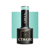 OCHO NAILS Hybrid nail polish in green color 701, 5g bottle, with a glossy finish and smooth application.