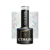 OCHO NAILS Hybrid nail polish glitter G02 in a 5g bottle, featuring sparkling mixed glitter particles for a glamorous manicure.