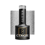OCHO NAILS Hybrid nail polish glitter G03 in a 5g bottle with iridescent glitter particles for decorative manicures
