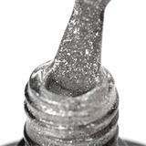 OCHO NAILS Hybrid nail polish glitter G03 in a 5g bottle with shimmering pink and purple glitter for decorative nails.