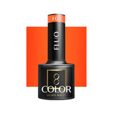 OCHO NAILS Hybrid nail polish fluo F03 in a 5g bottle, featuring bright neon orange color with a glossy finish.