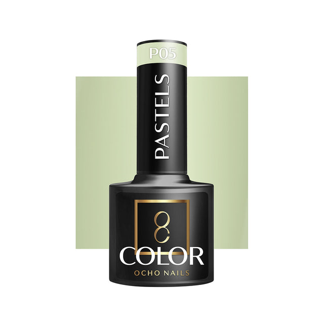 OCHO NAILS Hybrid nail polish in pastel P05, 5g bottle with soft pink and lavender shades, ideal for manicures.