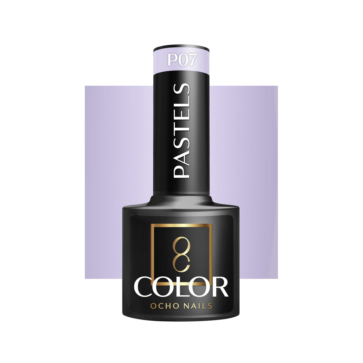 OCHO NAILS Hybrid nail polish in pastel P07 with 5g bottle, light pink and lavender shades for manicures.