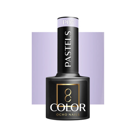 OCHO NAILS Hybrid nail polish in pastel P07 with 5g bottle, light pink and lavender shades for manicures.