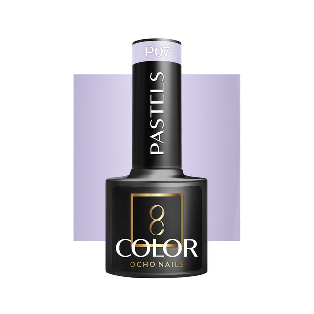 OCHO NAILS Hybrid nail polish in pastel P07 with 5g bottle, light pink and lavender shades for manicures.