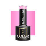 OCHO NAILS Hybrid nail polish in rainbow R05, 5g, showing vibrant multicolor nail polish in a sleek bottle.