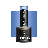OCHO NAILS Hybrid nail polish rainbow R12 in 5g, showing vibrant rainbow-colored gel nail polish on a smooth surface.
