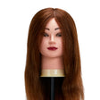 Gabbiano WZ1 hairdressing training head with natural hair, color 4#, 20-inch length, used for styling practice and training.