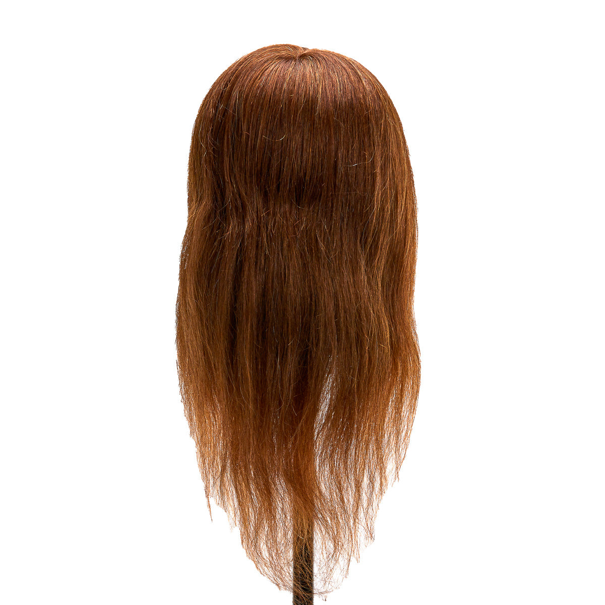 Gabbiano WZ1 hairdressing training head with natural hair, color 4#, 20-inch length, used for styling practice and training