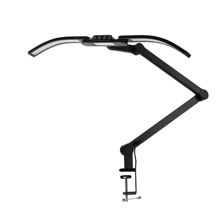 GLOW Glow L05 manicure treatment lamp, black bent tabletop LED light for nail curing and professional beauty treatments.