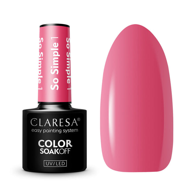 CLARESA Hybrid Polish So Simple 1-5g in a small jar, vibrant nail color with a smooth, glossy finish.