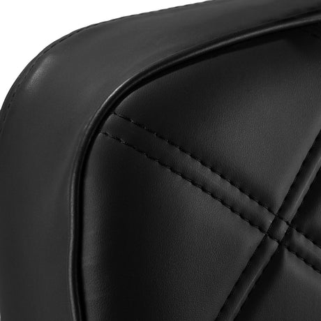 Gabbiano Leonardo Gold Black barber chair with plush black upholstery and gold accents, designed for barbershop furniture.
