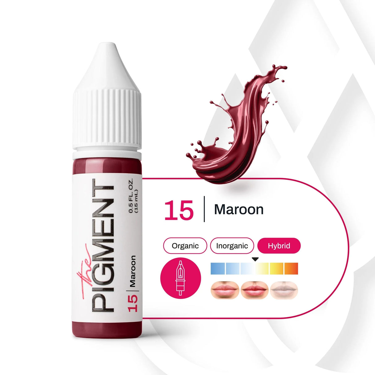 Maroon pigment in a 15ml container from The Pigment, featuring a rich, deep maroon color for art and crafting projects.