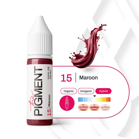 Maroon pigment in a 15ml container from The Pigment, featuring a rich, deep maroon color for art and crafting projects.