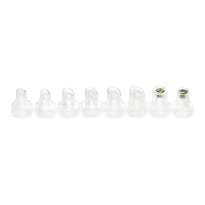 Set of replacement tips for Hydrogen+ 6-in-1 device by ACTIVESHOP, showing various tips and accessories in the image.