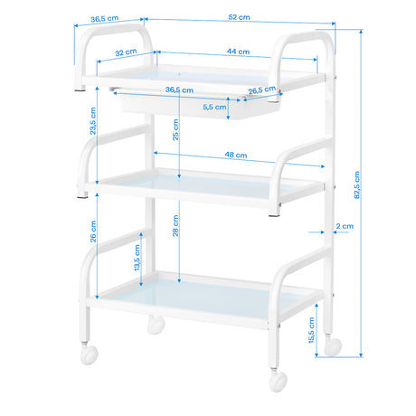 Beauty salon cosmetic table Basic 121 by ACTIVESHOP, featuring a sleek design with mirror and storage drawers for professional use.