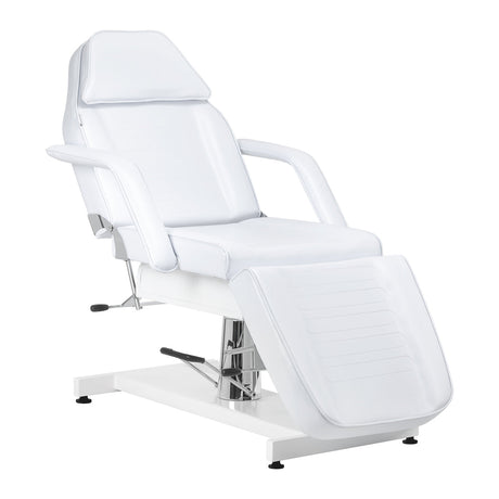 White SILLON hydraulic cosmetic chair V2 210, a sleek beauty salon furniture piece with adjustable height and cushioned seating.