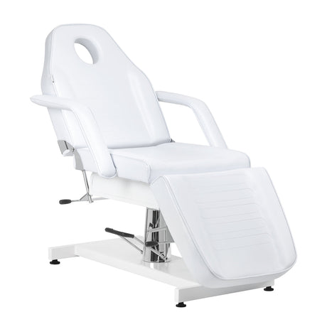 White SILLON hydraulic cosmetic chair V2 210, beauty salon furniture with adjustable height and cushioned seating.