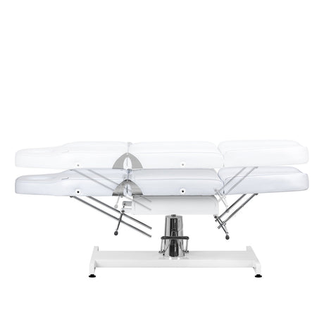 White Sillon Hydraulic Cosmetic Chair V2 210 for beauty salons, featuring adjustable height and comfortable design.