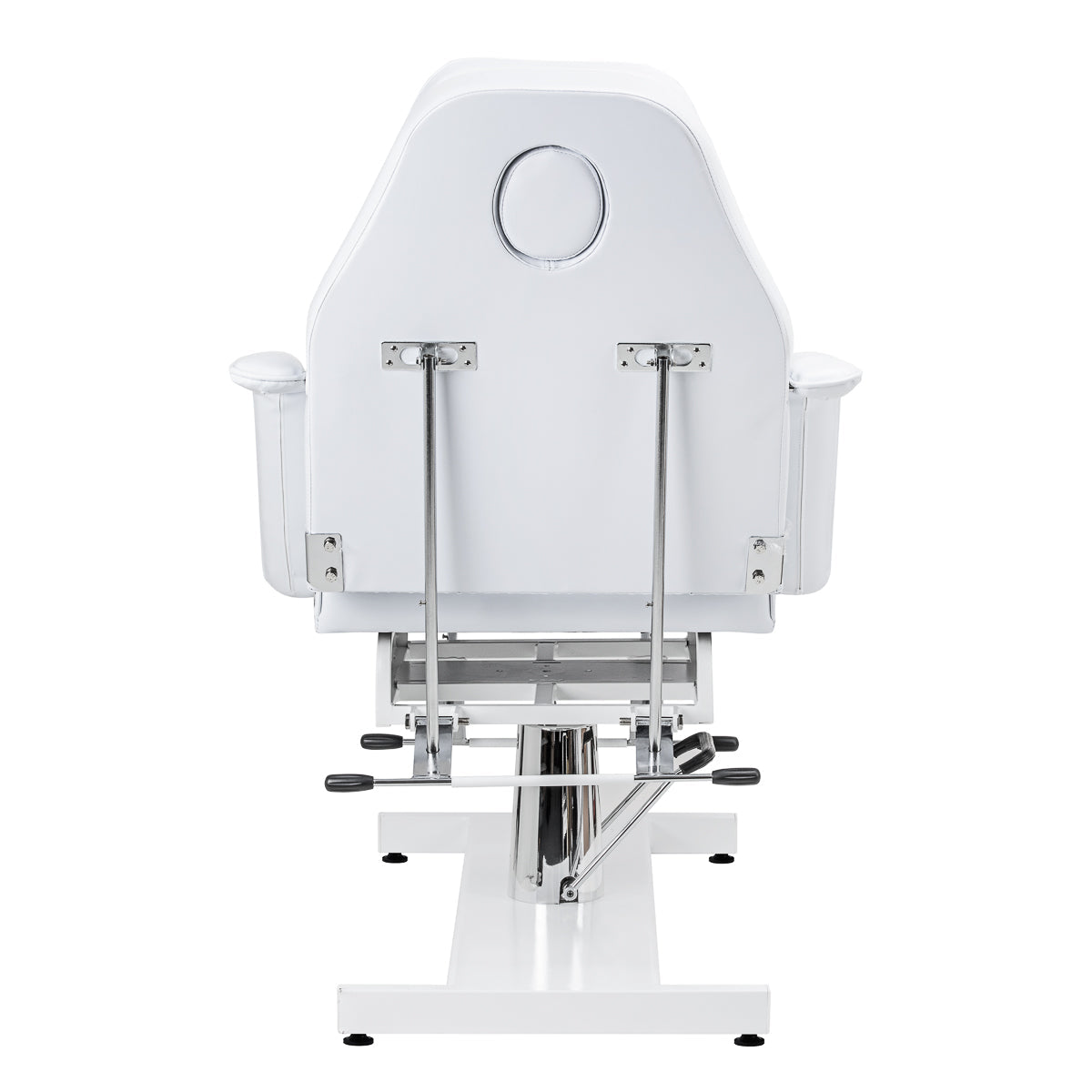 White Sillon hydraulic cosmetic chair V2 210 for beauty salons with adjustable height and padded seat.