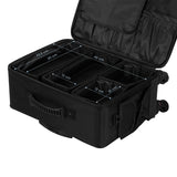 ACTIVESHOP hairdresser's case with compartments for styling tools and supplies, black exterior, and sturdy handle.