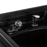 Gabbiano barber station for hair washing with sink and chair, featuring modern design and professional salon setup.
