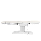 White SILLON Eclipse electric cosmetic chair with four actuators, designed for beauty salon comfort and functionality.