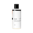 Syis two-phase eye and lip make-up remover in a 250ml bottle, showing clear liquid and packaging with product label.