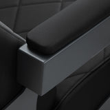 Gabbiano Bruno barber chair with graphite frame and black upholstery, stylish barbershop furniture for professional grooming salons.