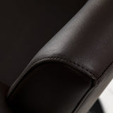 Gabbiano Lucca brown hairdressing chair with padded seat and backrest, adjustable height, and modern design.