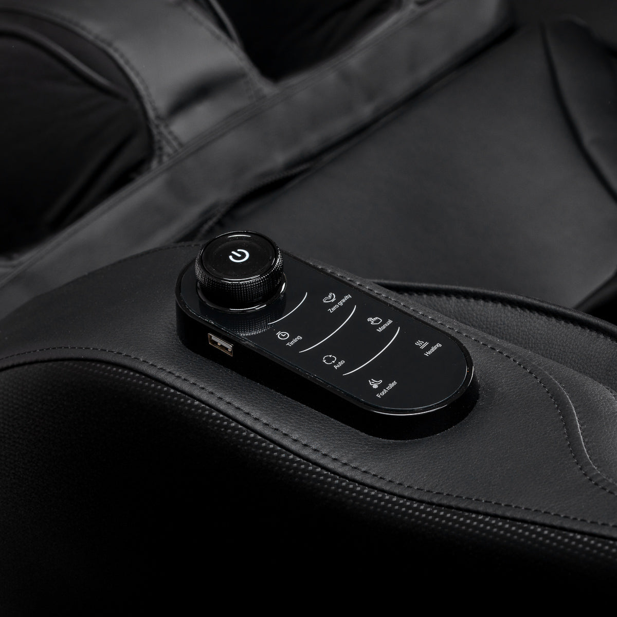 Black Sakura 3D Sakura Maximus 809 massage chair with padded upholstery and built-in control panel, designed for full-body relaxation.
