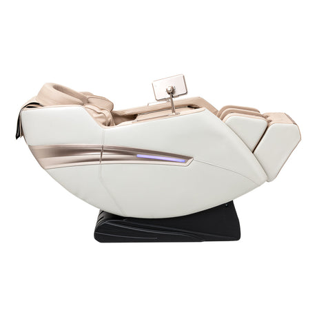 White Sakura Prime 101 massage chair showcasing plush upholstery and ergonomic design in a modern massage furniture style.