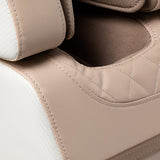 White Sakura Prime 101 massage chair from SAKURA, featuring padded upholstery and built-in massage controls.