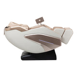 White Sakura Prime 108 massage chair from SAKURA, showcasing plush upholstery and ergonomic design for relaxing massages.