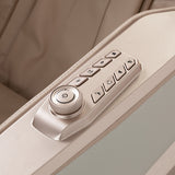White Sakura Prime 108 massage chair with sleek design, featuring padded armrests and built-in control panel for relaxing massage therapy.