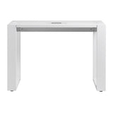 White cosmetic desk with built-in extractor fan, BVShop beauty salon furniture, modern design for professional skincare or makeup use.