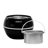 Black IWAX iWax wax heater with 500ml tin, 100W power, designed for efficient wax heating and hair removal treatments.